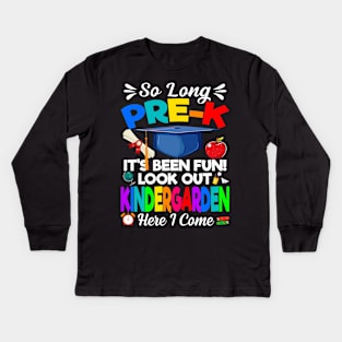 Look Out Kindergarten Pre-K Graduate Preschool Graduation Kids Long Sleeve T-Shirt